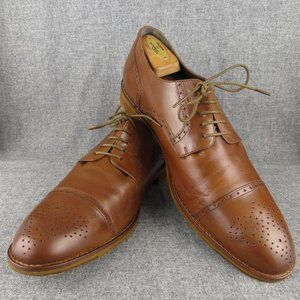 JOHNSTON MURPHY MERRIT BROWN LEATHER LACE UP CAP TOE DERBYS 20-1896 USA 13 M